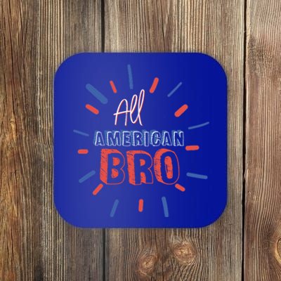 All American Bro Brother Matching Family 4th Of July Holiday Gift Coaster