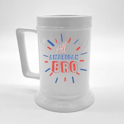 All American Bro Brother Matching Family 4th Of July Holiday Gift Beer Stein