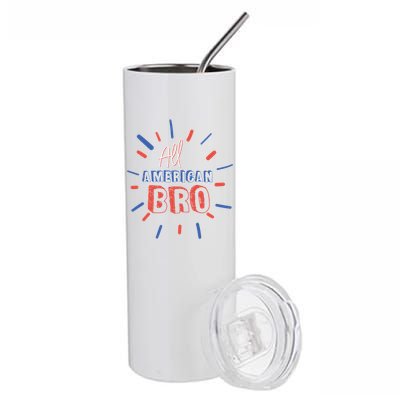 All American Bro Brother Matching Family 4th Of July Holiday Gift Stainless Steel Tumbler