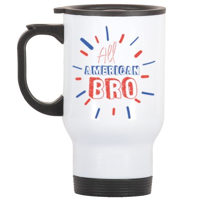 All American Bro Brother Matching Family 4th Of July Holiday Gift Stainless Steel Travel Mug