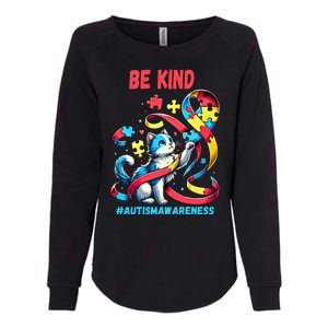 Autism Awareness Be Kind Cat Gift Womens California Wash Sweatshirt