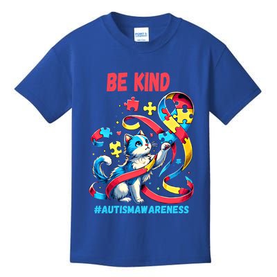 Autism Awareness Be Kind Cat Gift Kids T-Shirt