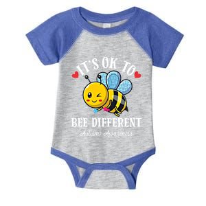 Autism Awareness Bee ItS Ok To Be Different Autistic Bees Funny Gift Infant Baby Jersey Bodysuit