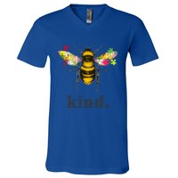 Autism Awareness Bee Kind Puzzle Pieces Gift Meaningful Gift V-Neck T-Shirt