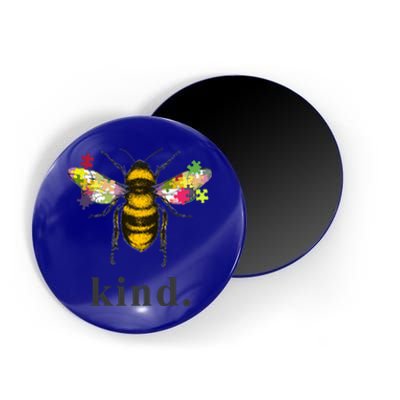 Autism Awareness Bee Kind Puzzle Pieces Gift Meaningful Gift Magnet