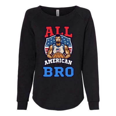 All American Bro Design 4th Of July Basketball Great Gift Womens California Wash Sweatshirt