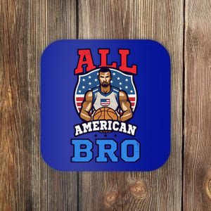 All American Bro Design 4th Of July Basketball Great Gift Coaster