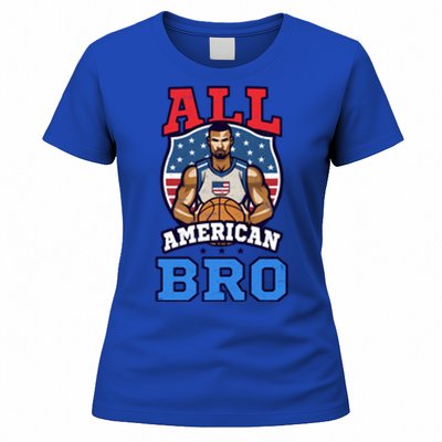 All American Bro Design 4th Of July Basketball Great Gift Women's T-Shirt