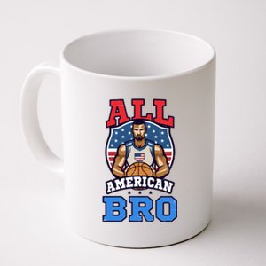 All American Bro Design 4th Of July Basketball Great Gift Coffee Mug