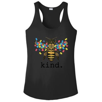 Autism Awareness Bee Kind Puzzle Pieces For Autistic Support Cool Gift Ladies PosiCharge Competitor Racerback Tank