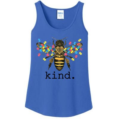 Autism Awareness Bee Kind Puzzle Pieces For Autistic Support Cool Gift Ladies Essential Tank