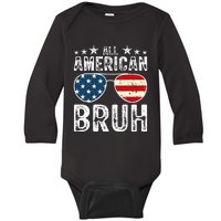 All American Bruh Funny 4th Of July Boy Fourth Baby Long Sleeve Bodysuit