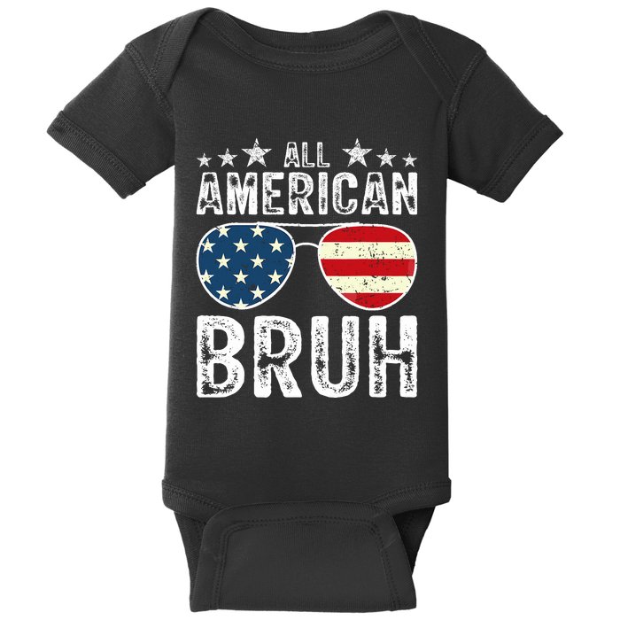 All American Bruh Funny 4th Of July Boy Fourth Baby Bodysuit