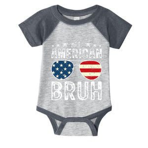 All American Bruh Funny 4th Of July Boy Fourth Infant Baby Jersey Bodysuit