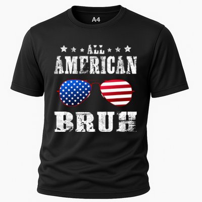 All American Bruh 4th Of July Boy Patriotic Cooling Performance Crew T-Shirt