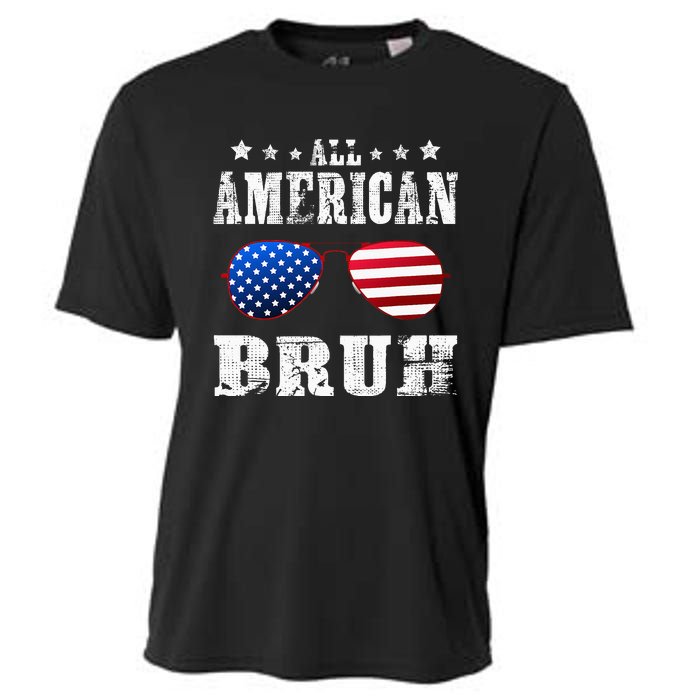 All American Bruh 4th Of July Boy Patriotic Cooling Performance Crew T-Shirt