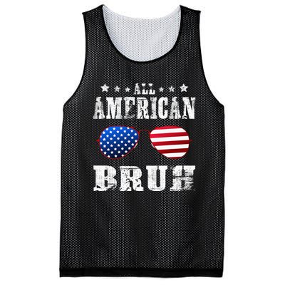 All American Bruh 4th Of July Boy Patriotic Mesh Reversible Basketball Jersey Tank