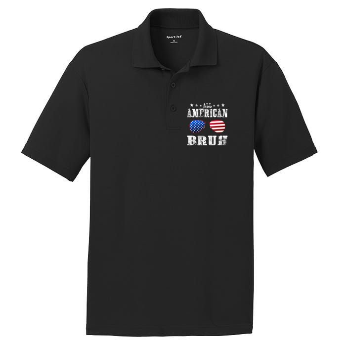 All American Bruh 4th Of July Boy Patriotic PosiCharge RacerMesh Polo