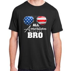 All American Bro Brother Usa Flag Sunglasses 4th Of July Gift Adult ChromaSoft Performance T-Shirt