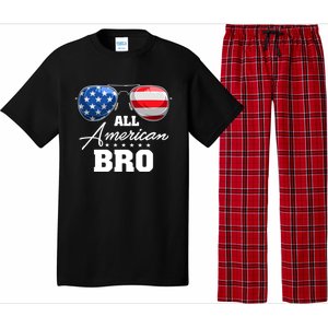 All American Bro Brother Usa Flag Sunglasses 4th Of July Gift Pajama Set