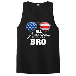 All American Bro Brother Usa Flag Sunglasses 4th Of July Gift PosiCharge Competitor Tank