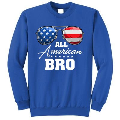 All American Bro Brother Usa Flag Sunglasses 4th Of July Gift Sweatshirt