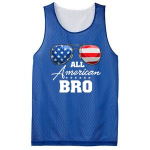 All American Bro Brother Usa Flag Sunglasses 4th Of July Gift Mesh Reversible Basketball Jersey Tank