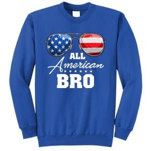 All American Bro Brother Usa Flag Sunglasses 4th Of July Gift Tall Sweatshirt