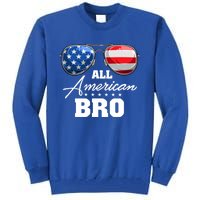 All American Bro Brother Usa Flag Sunglasses 4th Of July Gift Tall Sweatshirt