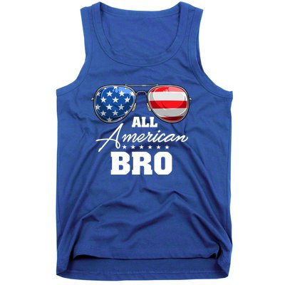 All American Bro Brother Usa Flag Sunglasses 4th Of July Gift Tank Top