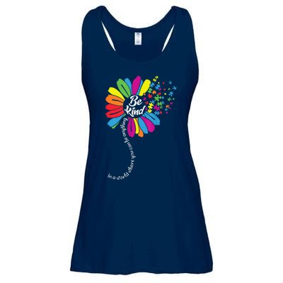 Autism Awareness Be Kind Cool Colorful Flower Ladies Essential Flowy Tank