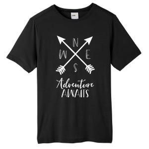 Adventure Awaits Boho Hiking Travel Arrows Compass Tall Fusion ChromaSoft Performance T-Shirt