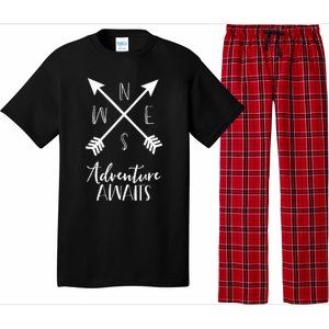 Adventure Awaits Boho Hiking Travel Arrows Compass Pajama Set