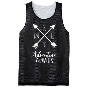 Adventure Awaits Boho Hiking Travel Arrows Compass Mesh Reversible Basketball Jersey Tank