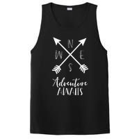 Adventure Awaits Boho Hiking Travel Arrows Compass PosiCharge Competitor Tank