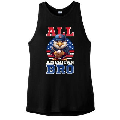 All American Bro Eagle Design 4th Of July Baseball Funny Gift Ladies PosiCharge Tri-Blend Wicking Tank