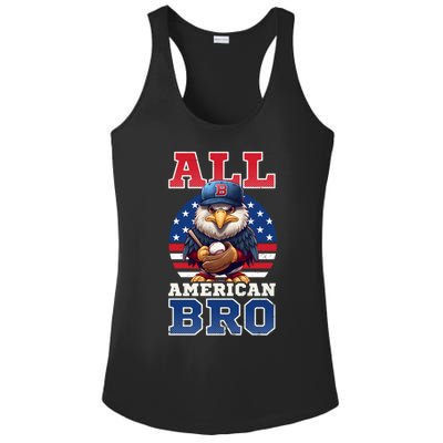 All American Bro Eagle Design 4th Of July Baseball Funny Gift Ladies PosiCharge Competitor Racerback Tank