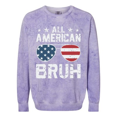 All American Boy American Dude American Bruh Colorblast Crewneck Sweatshirt