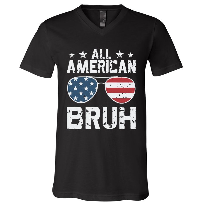 All American Boy American Dude American Bruh V-Neck T-Shirt