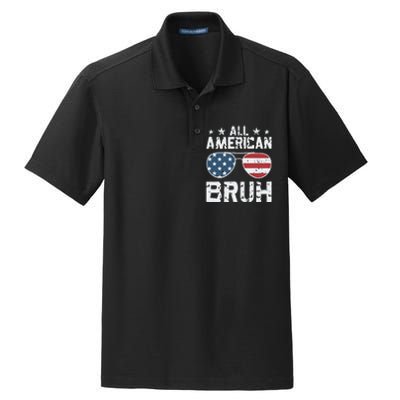 All American Boy American Dude American Bruh Dry Zone Grid Polo