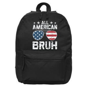 All American Boy American Dude American Bruh 16 in Basic Backpack