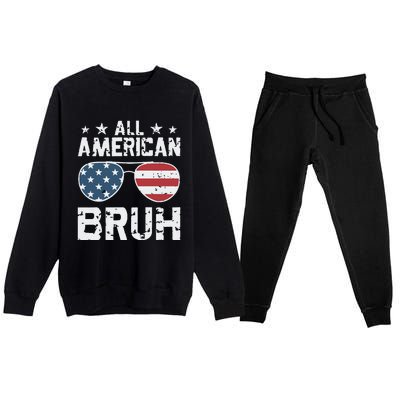 All American Boy American Dude American Bruh Premium Crewneck Sweatsuit Set