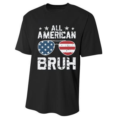 All American Boy American Dude American Bruh Performance Sprint T-Shirt