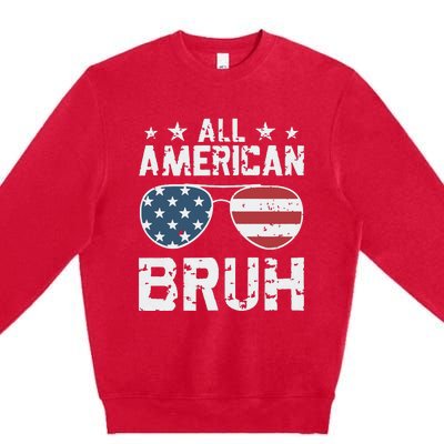 All American Boy American Dude American Bruh Premium Crewneck Sweatshirt