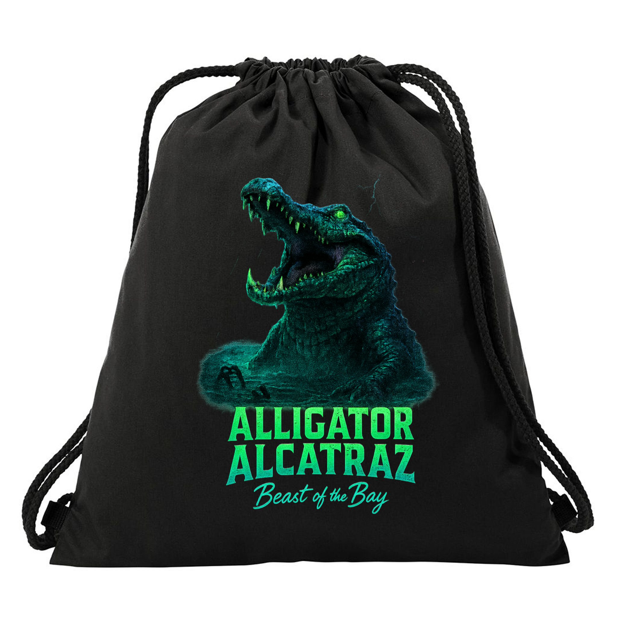 Alligator Alcatraz Beast Of The Bay Drawstring Bag