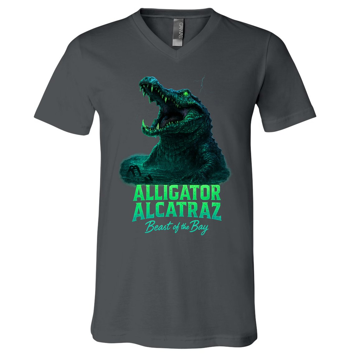 Alligator Alcatraz Beast Of The Bay V-Neck T-Shirt