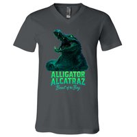 Alligator Alcatraz Beast Of The Bay V-Neck T-Shirt