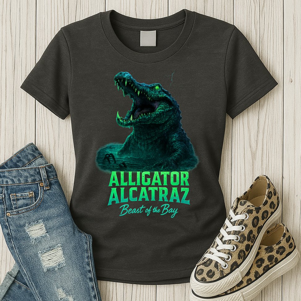 Alligator Alcatraz Beast Of The Bay Womens T-Shirt