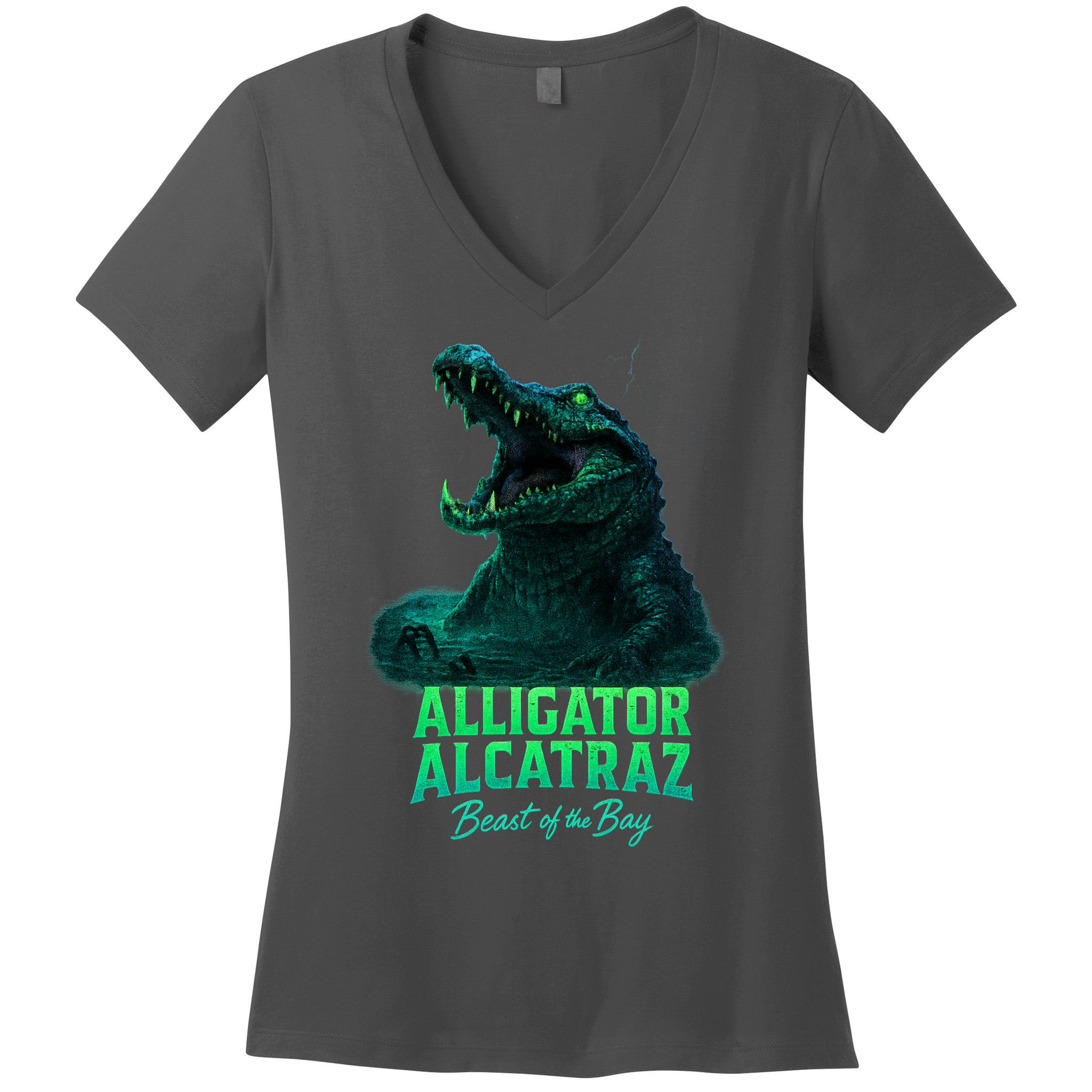 Alligator Alcatraz Beast Of The Bay Women's V-Neck T-Shirt
