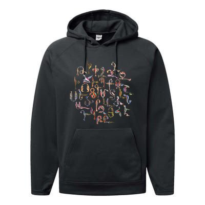 Armenian Alphabet Birds Armenia Symbols Performance Fleece Hoodie